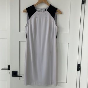 White and black sleeveless dress